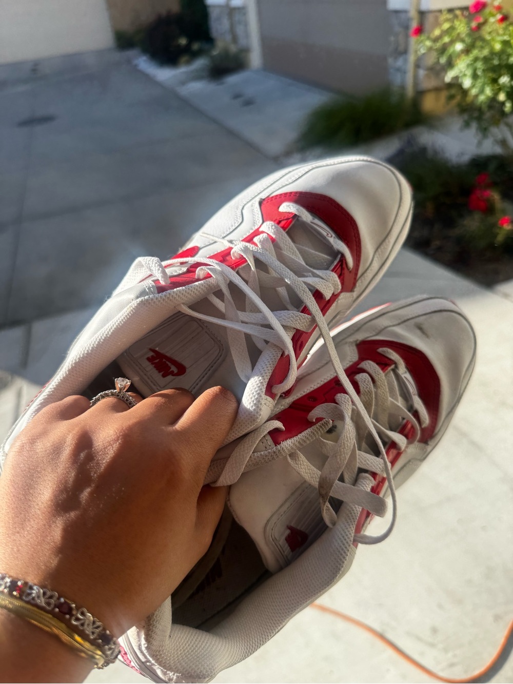 Men’s Nike  White and Red Athletic Sneakers